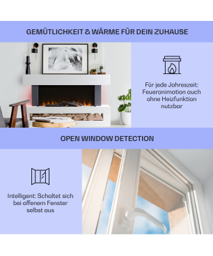 KLARSTEIN Studio Light & Fire Elektrischer Kamin (2000 Watt) Weiß