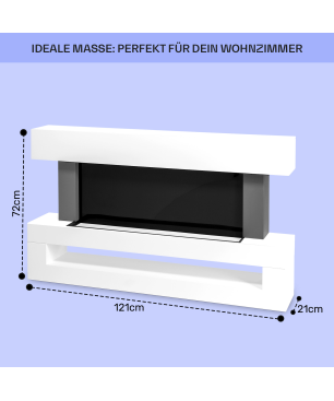 KLARSTEIN Studio Light & Fire Elektrischer Kamin (2000 Watt) Weiß
