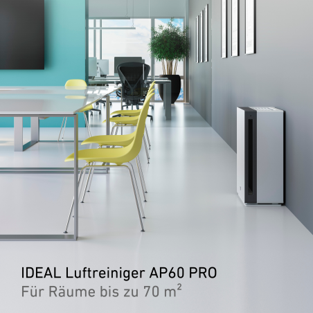 IDEAL AP60 PRO Luftreiniger Grau (90 Watt, Raumgröße: 175 m³, 360 Grad Smart Filter)