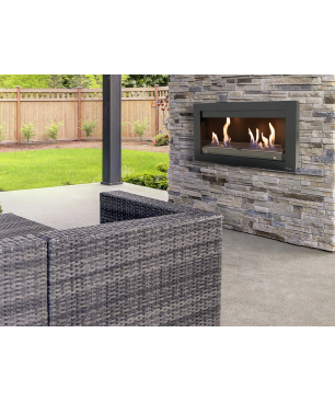 PURLINE Bioethanol-Wandkamin großer Breite aus schwarzem Stahl mit doppelter Flamme wandmontierter Biokamin (4000 Watt)