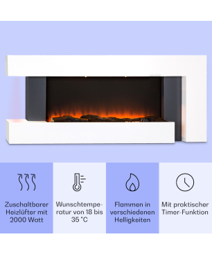 KLARSTEIN Studio Light & Fire Elektrischer Kamin (2000 Watt)