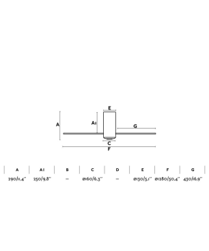 FARO Mini Tube Deckenventilator Transparent