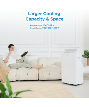 MIDEA Silent Cool 26 Pro WF Mobiles Klimagerät Weiß (Max. Raumgröße: 80 m³, EEK: A)