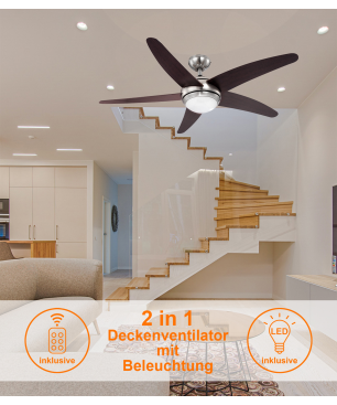 GLOBO 0306LED Deckenventilator Silber (55 Watt)