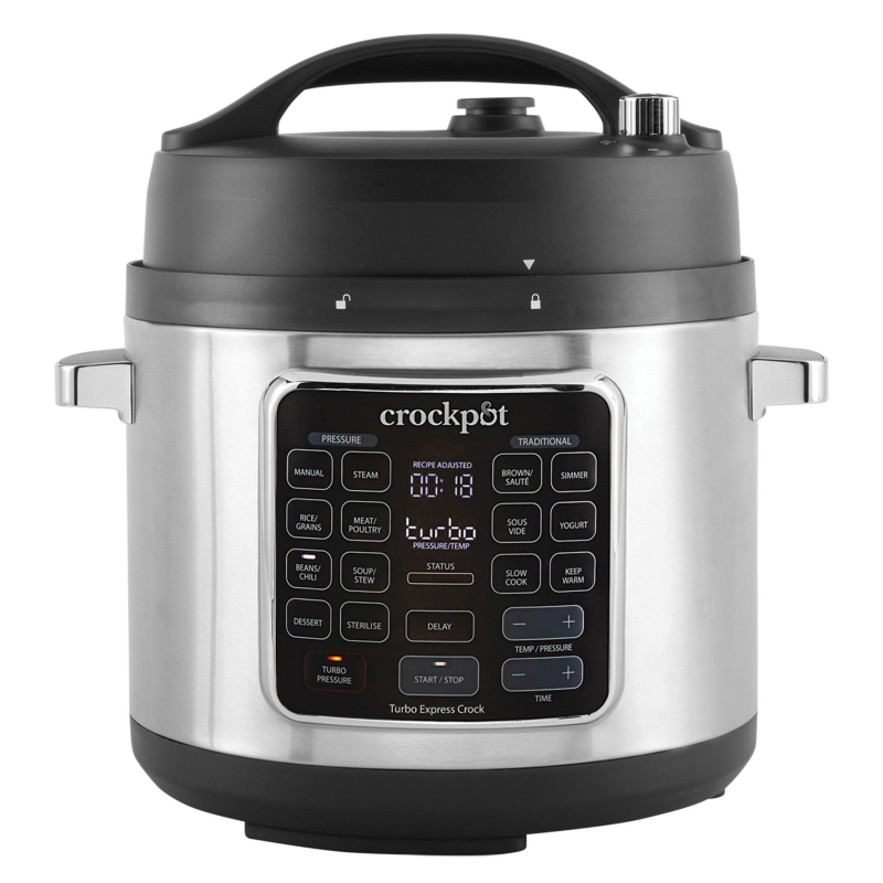 CROCKPOT CSC062X-01 5,6 L TURBO EXPRESS Multikocher/Schnellkochtopf Silber (Rührschüsselkapazität: 5,6 Liter, 1400 Watt)