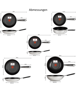 TEFAL E30 Jamie Oliver 9 Tlg Pfanne (Edelstahl, Beschichtung: Titanium)