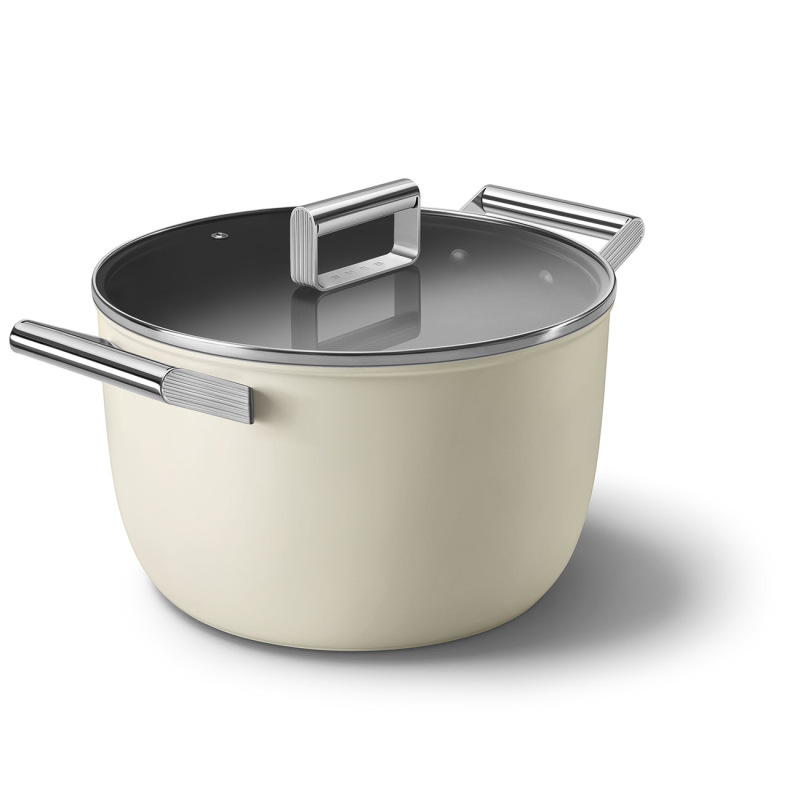 SMEG CKFC2611CRM creme 50's Style Schmortopf Kaltgeschmiedetes Aluminium