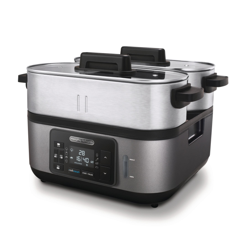 MORPHY RICHARDS 470006EE DAMPFGARER INTELLISTEAM Dampfgarer Silber/Grau (1600 Watt)