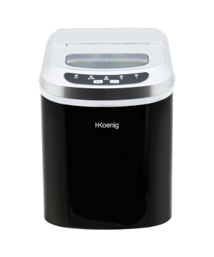 H.KOENIG H.Koenig Eiswürfelmaschine KB / 2 Eiswürfelgrößen / Wasserstandsanzeige / Edelstahl Eiswürfelmaschine (100 Watt, Schw