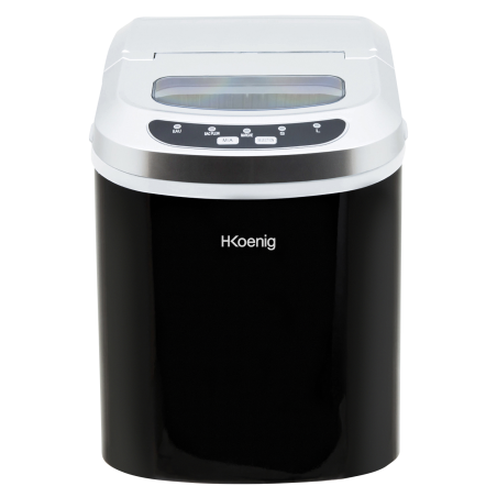H.KOENIG H.Koenig Eiswürfelmaschine KB / 2 Eiswürfelgrößen / Wasserstandsanzeige / Edelstahl Eiswürfelmaschine (100 Watt, Schw