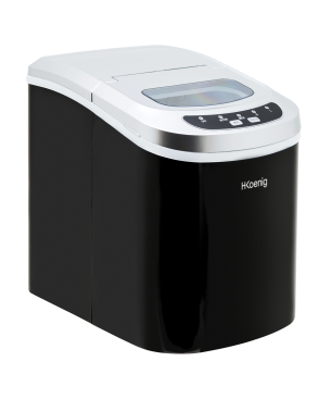 H.KOENIG H.Koenig Eiswürfelmaschine KB / 2 Eiswürfelgrößen / Wasserstandsanzeige / Edelstahl Eiswürfelmaschine (100 Watt, Schw