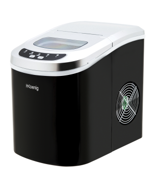 H.KOENIG H.Koenig Eiswürfelmaschine KB / 2 Eiswürfelgrößen / Wasserstandsanzeige / Edelstahl Eiswürfelmaschine (100 Watt, Schw