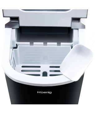 H.KOENIG H.Koenig Eiswürfelmaschine KB / 2 Eiswürfelgrößen / Wasserstandsanzeige / Edelstahl Eiswürfelmaschine (100 Watt, Schw