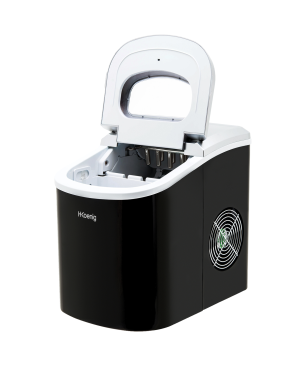 H.KOENIG H.Koenig Eiswürfelmaschine KB / 2 Eiswürfelgrößen / Wasserstandsanzeige / Edelstahl Eiswürfelmaschine (100 Watt, Schw