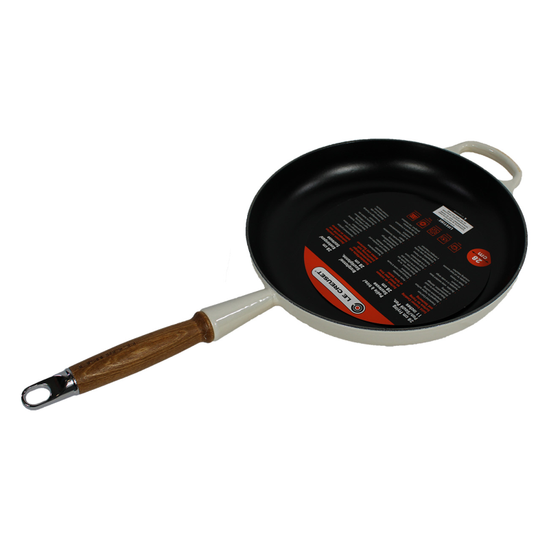 LE CREUSET 28 cm Bratpfanne (Stahl, Beschichtung: Emaille) weiß