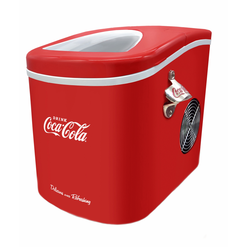 SALCO Eiswürfelmaschine SEB_14CC Coca-Cola Design mit Flaschenöffner Eiswürfelmaschine (100 Watt, rot)