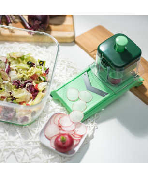 GENIUS Nicer Dicer Chef inkl. Glasschüssel (Set 34-tlg.) Gemüseschneider