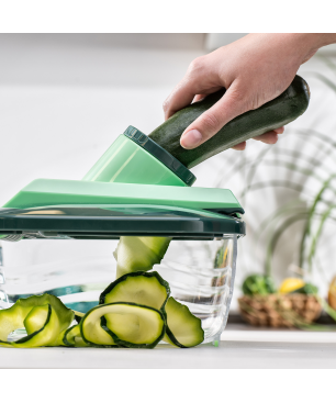 GENIUS Nicer Dicer Chef inkl. Glasschüssel (Set 34-tlg.) Gemüseschneider