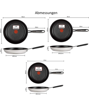 TEFAL E76 Set 14 Pfannenset (Aluminium, Beschichtung: Titanium, 24 cm)