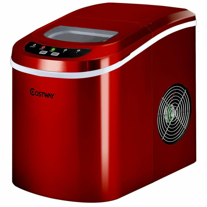 COSTWAY Eismaschine Eiswürfelbereiter (105 Watt, Rot)