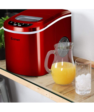 COSTWAY Eismaschine Eiswürfelbereiter (105 Watt, Rot)