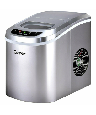 COSTWAY Eismaschine Eiswürfelbereiter (105 Watt, Silber)