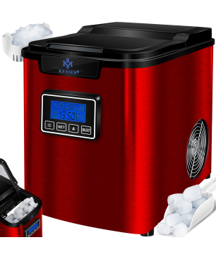 KESSER 22050 Eiswürfelbereiter Eiswürfelmaschine (150 Watt, rot)
