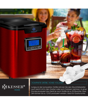 KESSER 22050 Eiswürfelbereiter Eiswürfelmaschine (150 Watt, rot)