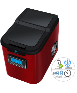KESSER 22050 Eiswürfelbereiter Eiswürfelmaschine (150 Watt, rot)