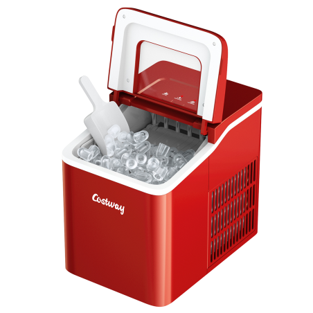 COSTWAY 12KG Eiswürfelmaschine (120 Watt, Rot)
