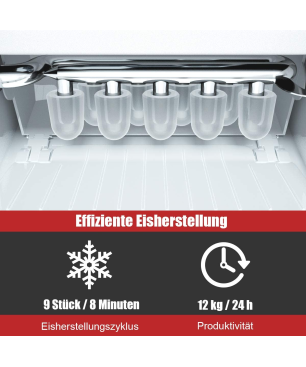 COSTWAY 12KG Eiswürfelmaschine (120 Watt, Rot)