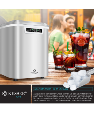 KESSER 19703 Eiswürfelbereiter Eiswürfelmaschine (150 Watt, silber)