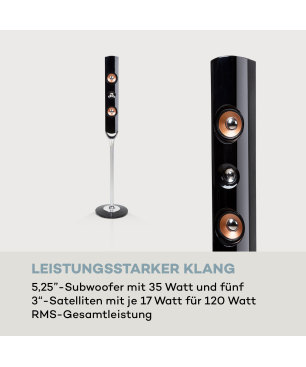 AUNA Areal Nobility Surround-System, Schwarz