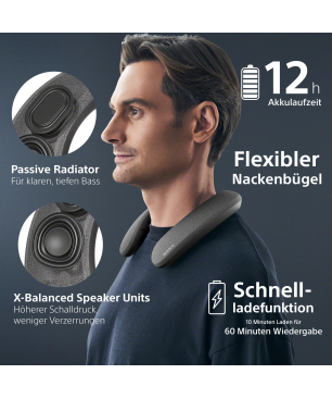 SONY SRS-NS7, Neckband Heimkino Nackenlautsprecher Bluetooth Schwarz