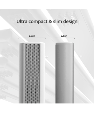QEUS APS100 white HiFi Lautsprecher (Linienstrahler, White)