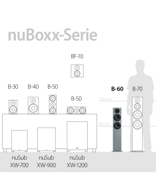 NUBERT nuBoxx B-60 Standlautsprecher Standlautsprecher, Eisgrau