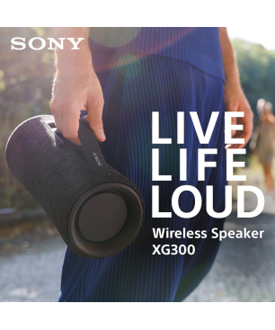 SONY SRS-XG 300 Bluetooth Lautsprecher, Hellgrau, Wasserfest