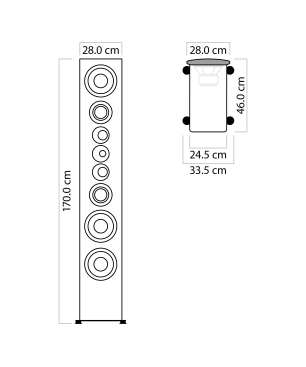NUBERT nuVero 170 Standlautsprecher passiv | Standlautsprecher, Diamantschwarz