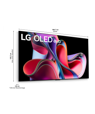 LG OLED83G39LA OLED evo TV (Flat, 83 Zoll / 210 cm, OLED 4K, SMART TV, webOS 23 mit LG ThinQ)