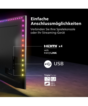 PHILIPS 65OLED837/12 OLED TV (Flat, 65 Zoll / 164 cm, OLED 4K, SMART TV, Ambilight, Android TV™ 11 (R))