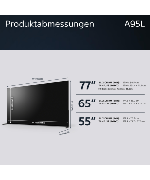 SONY BRAVIA XR-55A95L OLED TV (Flat, 55 Zoll / 139 cm, QLED 4K, SMART TV, Google TV)