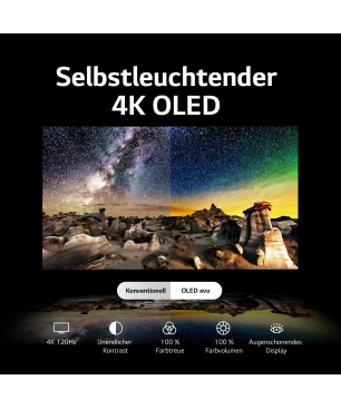 LG OLED55C37LA OLED evo TV (Flat, 55 Zoll / 139 cm, UHD 4K, SMART TV, webOS 23 mit LG ThinQ)