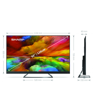 SHARP 50EQ3EA LED TV (Flat, 50 Zoll / 126 cm, UHD 4K, Android)