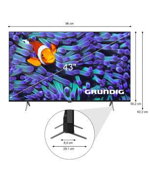 GRUNDIG 43 GUB 7340 LED TV (Flat, 43 Zoll / 108 cm, HDR 4K, SMART TV, Google TV)