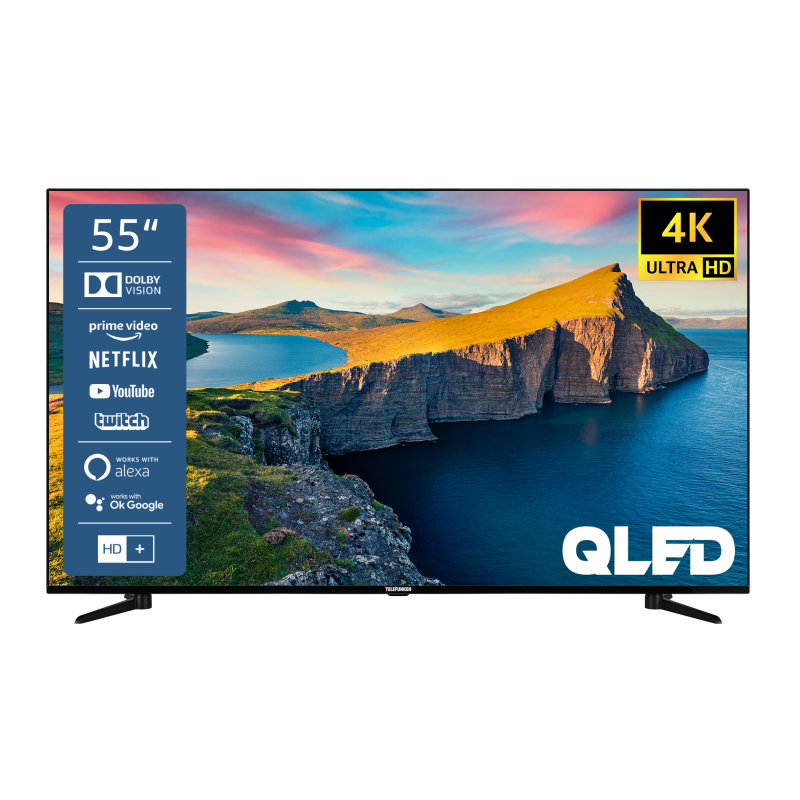 TELEFUNKEN QU55K800 QLED TV (Flat, 55 Zoll / 139 cm, UHD 4K, SMART TV)