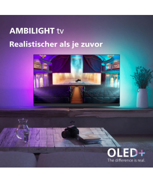 PHILIPS 77OLED908/12 OLED TV (Flat, 77 Zoll / 194 cm, UHD 4K, SMART TV, Ambilight, Google TV 12)