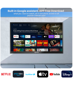 SYLVOX 55 Zoll Smart Outdoor TV 2000nit Pool Pro OT55A2KEGE-EU LED TV (Flat, 55 Zoll / 139,7 cm, HDR 4K, SMART TV)