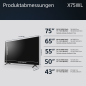 SONY BRAVIA KD-55X75WL LED TV (Flat, 55 Zoll / 139 cm, HDR 4K, SMART TV, Google TV)