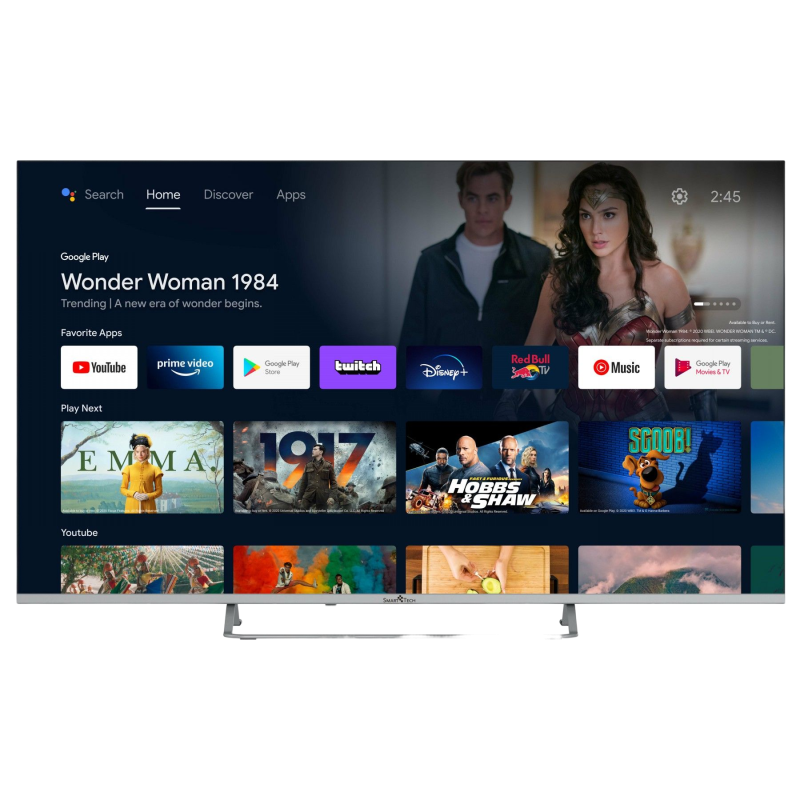 SMART TECH 55 Zoll QLED Smart TV 55QA20V3 LED TV (Flat, 55 Zoll / 139 cm, UHD 4K, SMART TV, android 11.0)