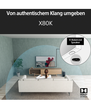 SONY BRAVIA KD-43X80K LED TV (Flat, 43 Zoll / 108 cm, UHD 4K, SMART TV)
